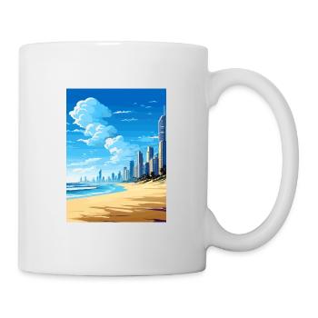 Surfers Paradise Beach Australien Reiseposter - Tasse - Weiß - Rechts