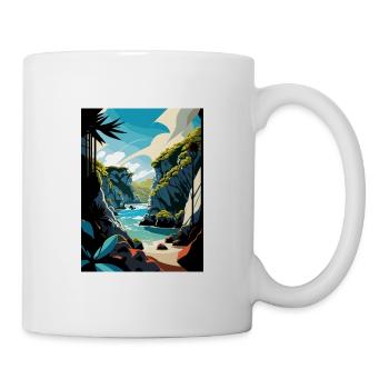 Paparoa Nationalpark Neuseeland Reiseposter - Tasse - Weiß - Rechts