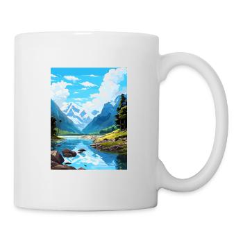 Fiordland Nationalpark Neuseeland Reiseposter - Tasse - Weiß - Rechts