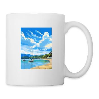 Whanganmata Whanganmatad Neuseeland Reiseposter - Tasse - Weiß - Rechts