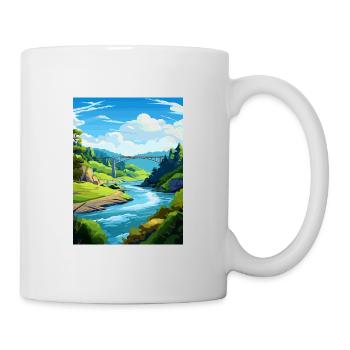 Tal der Giganten Baumwipfelpfade Reiseposter - Tasse - Weiß - Rechts