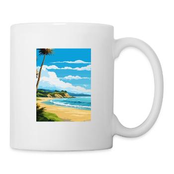 Whanganmata Whanganmatad Neuseeland Reiseposter - Tasse - Weiß - Rechts