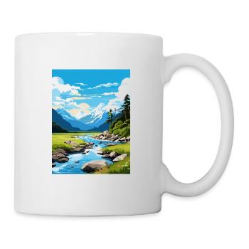 Fiordland Nationalpark Neuseeland Reiseposter - Tasse - Weiß - Rechts