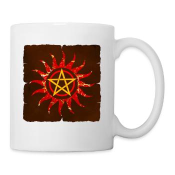 pentagramm in sonne e 232 - Tasse - Weiß - Rechts
