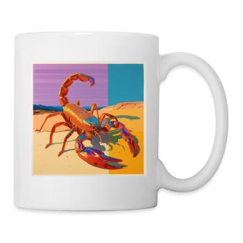 scorpion, bunt, tier, geschenk, geschenkidee - Tasse - Weiß - Rechts