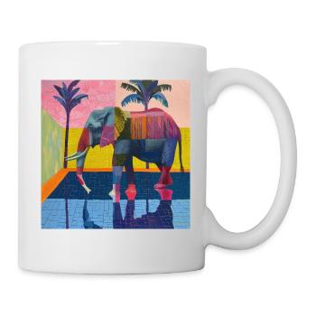 elephant, colorful, animal, gift, gift idea - Mug - white - Right