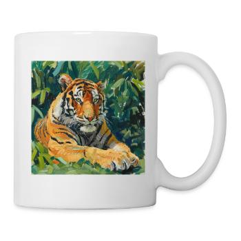 tiger, colorful, animal, gift, gift idea - Mug - white - Right