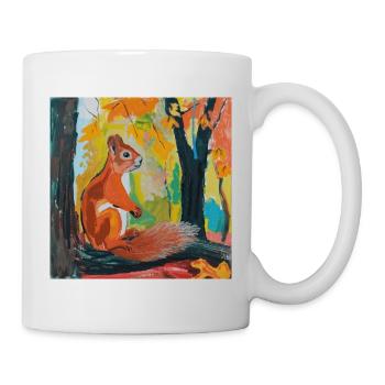 squirrel, colorful, animal, gift, gift idea - Mug - white - Right