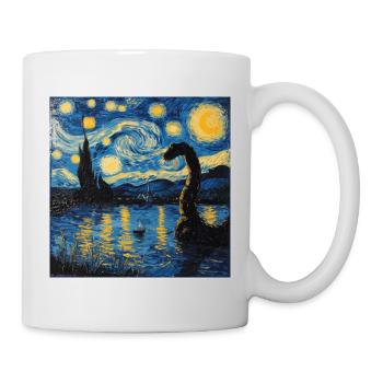 Loch Ness Monster, Nessie, Van Gogh, Starry Night - Mug - white - Right