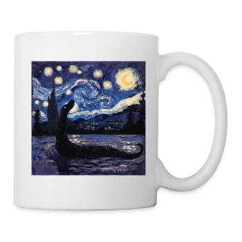 Loch Ness Monster, Nessie, Van Gogh, Starry Night - Mug - white - Right