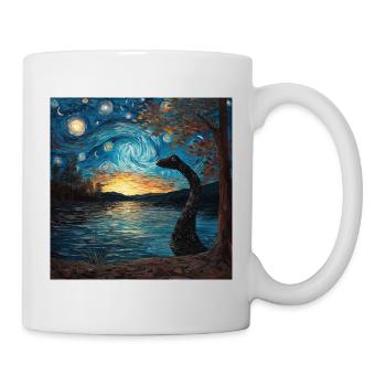Loch Ness Monster, Nessie, Van Gogh, Starry Night - Mug - white - Right