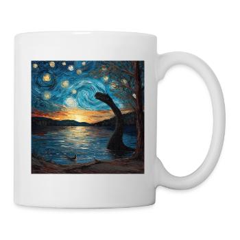 Loch Ness Monster, Nessie, Van Gogh, Starry Night - Mug - white - Right