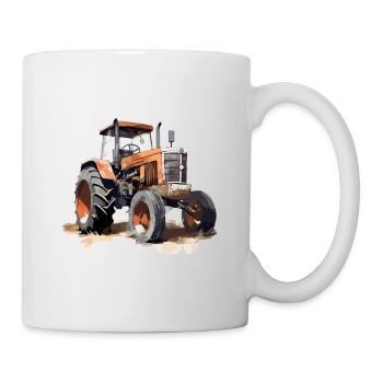 Tracteur orange n°2 - Mug blanc - blanc - Droite