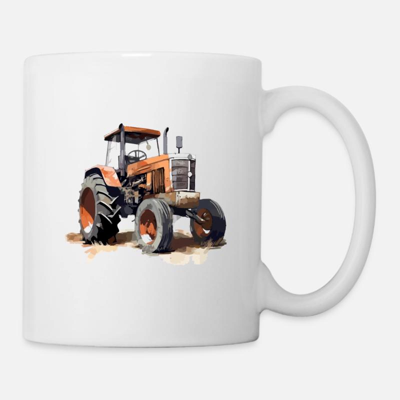 Orange Traktor Nr. 2 - Tasse - Weiß