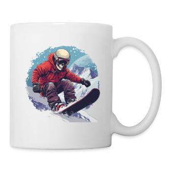Totenkopf Snowboarder Snowboarden Apres Ski - Tasse - Weiß - Rechts