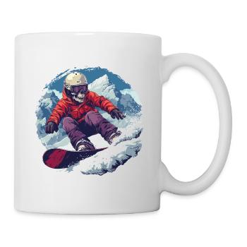 Totenkopf Snowboarder Snowboarden Apres Ski - Tasse - Weiß - Rechts