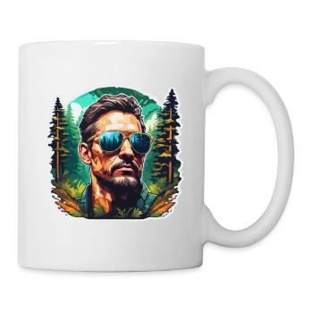 Sonnenbrille / Mann / Wald / Porträt / Kerl - Tasse - Weiß - Rechts