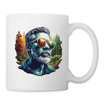 Sonnenbrille / Mann / Wald / Porträt / Kerl - Tasse - Weiß - Rechts