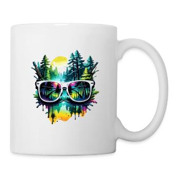 Sonnenbrille / Reflektion / Wald / Spiegelung - Tasse - Weiß - Rechts