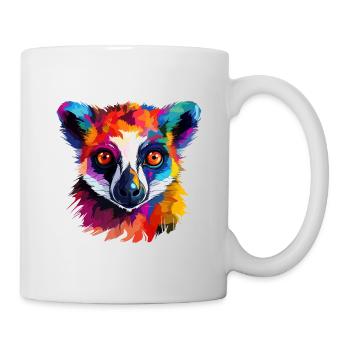 Colorful Lemur, Splashes of Paint, Splashes of Paint - Mug - white - Right