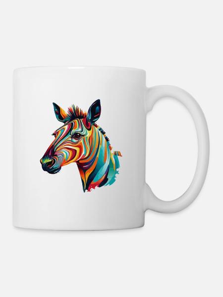 Buntes Okapi Farbkleckse Farbspritzer - Tasse - Weiß