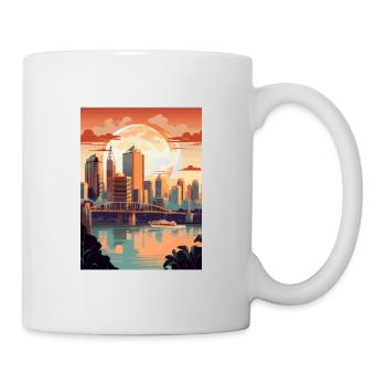 Brisbane Australien Vintage Reiseposter Souvenir - Tasse - Weiß - Rechts