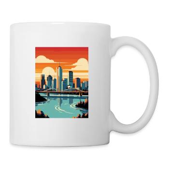 Brisbane Australia Vintage Travel Poster Souvenir - Mug - white - Right