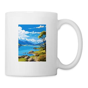 Wanaka Neuseeland Vintage Reiseposter Souvenir - Tasse - Weiß - Rechts