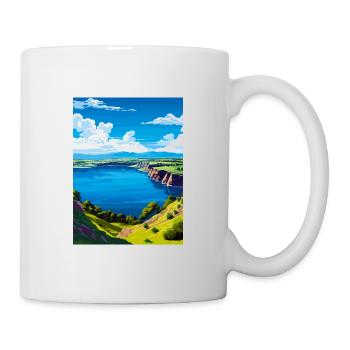 Blue Lake Australie Vintage voyage affiche Souvenir - Mug blanc - blanc - Droite