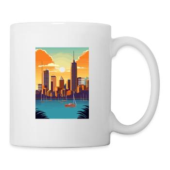 Brisbane Australia Vintage Travel Poster Souvenir - Mug - white - Right