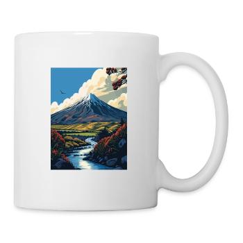 Taranaki Nouvelle-Zélande Vintage voyage affiche WPA Art - Mug blanc - blanc - Droite