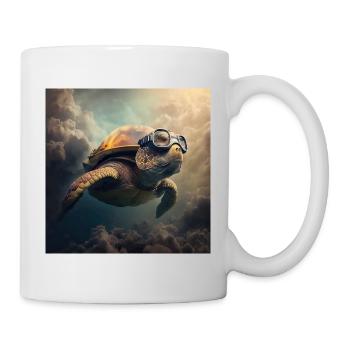 Fliegende Schildkröte - Tasse - Weiß - Rechts
