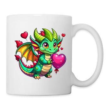 Farbenfroher Drache - Tasse - Weiß - Rechts