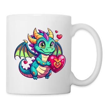 Farbenfroher Drache - Tasse - Weiß - Rechts