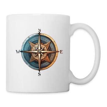 Kompass / Himmelsrichtung / Reisen / Survival - Tasse - Weiß - Rechts