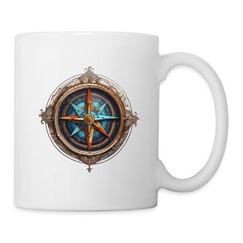 Kompass / Himmelsrichtung / Reisen / Survival - Tasse - Weiß - Rechts
