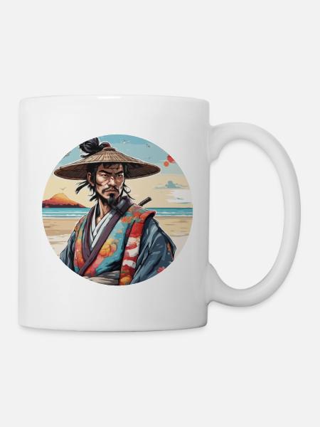 Samurai / Japanese / Harakiri / Katana / Man - Mug - white