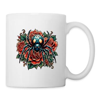 Araignée / chenille effrayante / insecte / animal / toile d'araignée - Mug blanc - blanc - Droite