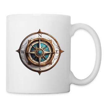 Kompass / Himmelsrichtung / Reisen / Survival - Tasse - Weiß - Rechts