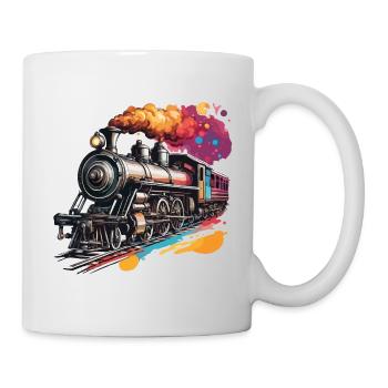 Zug / Lokomotive / Dampflok / Eisenbahn / Lock - Tasse - Weiß - Rechts