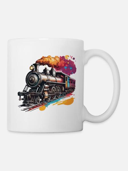 Zug / Lokomotive / Dampflok / Eisenbahn / Lock - Tasse - Weiß