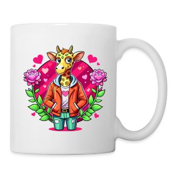 Parade de girafe : girafe cool - Mug blanc - blanc - Droite