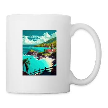 Saint Martin Karibik Vintage Reiseposter WPA - Tasse - Weiß - Rechts