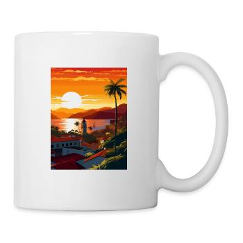 Puerto Vallarta Mexique Vintage voyage affiche WPA - Mug blanc - blanc - Droite