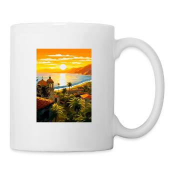 Puerto Vallarta Mexique Vintage voyage affiche WPA - Mug blanc - blanc - Droite
