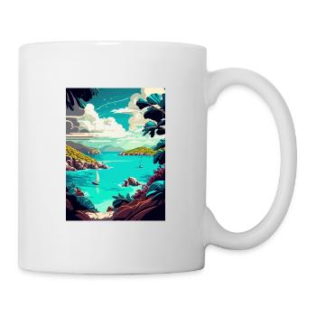Îles Vierges britanniques Vintage Travel Poster WPA - Mug blanc - blanc - Droite