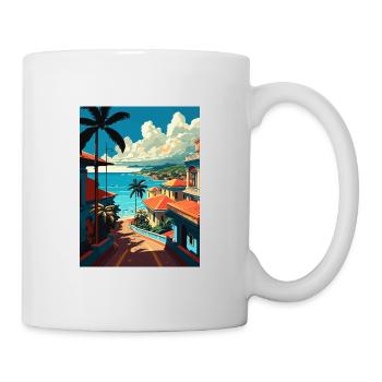 Puerto Plata Caraïbes Vintage voyage affiche WPA - Mug blanc - blanc - Droite