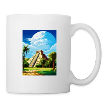 Chichen Itza Dekoration Vintage Reiseposter WPA - Tasse - Weiß - Rechts