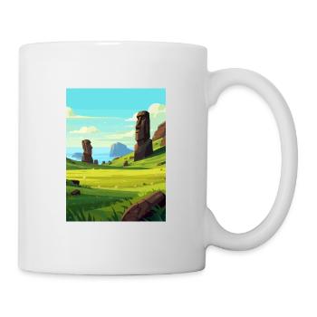 Osterinsel Dekoration Vintage Reiseposter WPA - Tasse - Weiß - Rechts