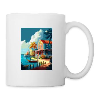 Îles Caïmans Caraïbes Vintage Travel Poster WPA - Mug blanc - blanc - Droite